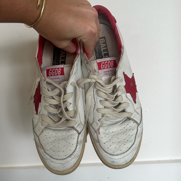 White Ball Star sneakers in leather with red star and heel tab - Picture 8 of 9
